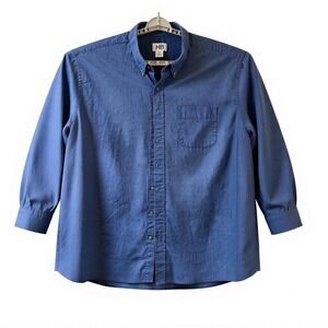 HB Blue Button Down Long Sleeve Shirt Men's 3XL Cotton Blend Casual